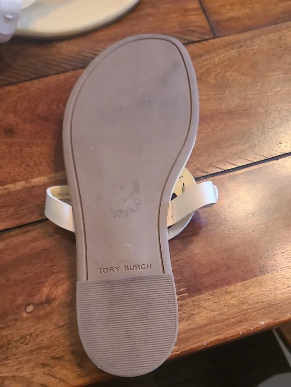 Tory Burch Ivory Miller Logo Thong Sandals